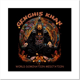 Funny Genghis Khan, World Domination Zen Meditation Posters and Art